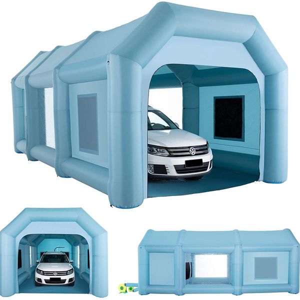 

8x4x3.3m air garage tent inflatable spray booth car tent painting working station balloon portable working house for outdoor
