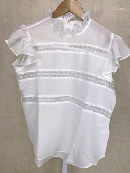 

17 princess wind lace splicing lace collar silk shirt 74481, White;black