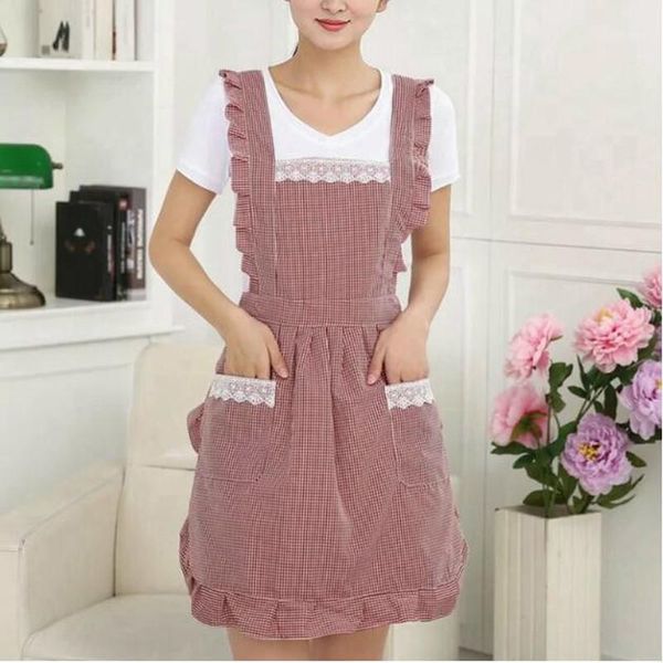 

fashion apron waterproof kitchen oil-proof nail shop milk shop coffee beauty salon overalls women double-layer wf9281
