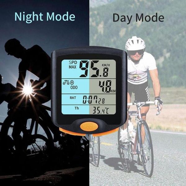 

bike lights portable multifunction wireless bicycle computer odometer speed meter big screen backlight waterproof jly08