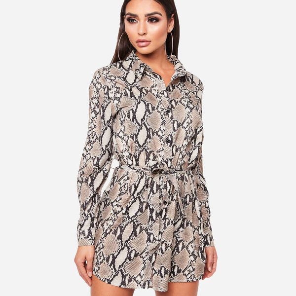 

women's dress ns snake print shirt skirt, Black;gray