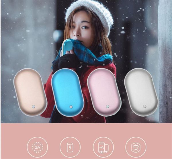 

new health rechargeable electric hand warmer 4000ma reusable electric mini pocket power bank usb hand warmers winter gifts