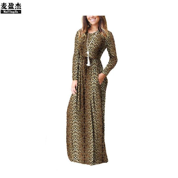 

spring 2020 new large fashion leopard print dress, Black;gray