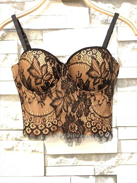 

2021 women lace fashion nightclub sleeveless dance performance vest high street bustier crop drop shipping, White