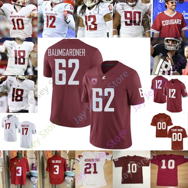 

washington state wsu cougars football jersey ncaa college ryan leaf drew bledsoe hilinski andre dillard de laura mcintosh crowder stone jr., Black
