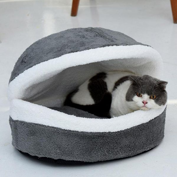 

washable pet hamburger bed comfortable kennel cushion soft velveteen cat waterproof nest pet sleeping bag for kitten