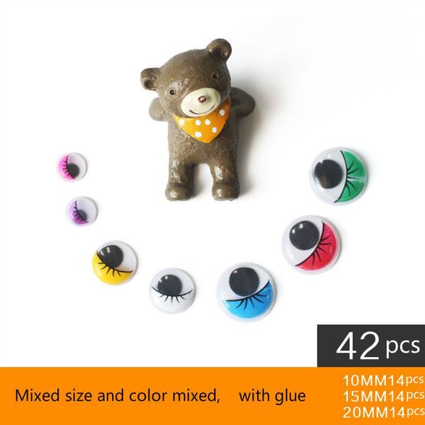 

50 шт. лот 10 15 20 мм с самоклеящимся многоцветным круглым движущимся глазами ресницы пластиковые глаза для ремесла ручной работы diy матер