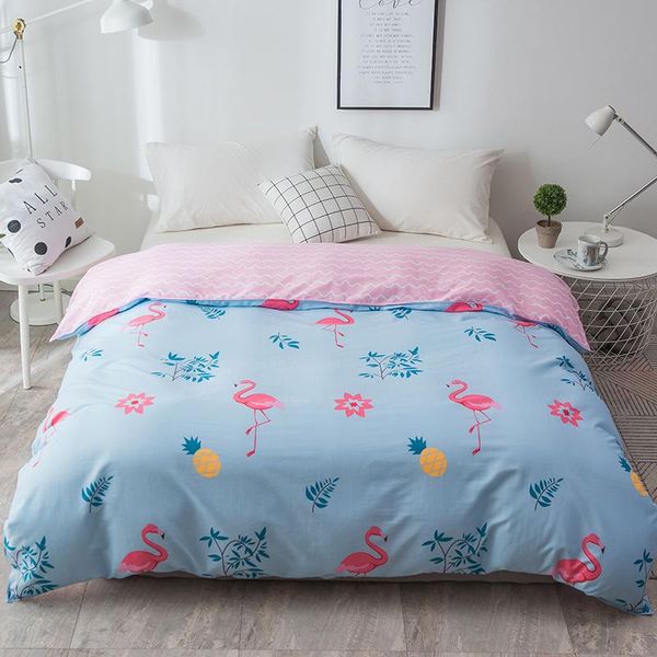 

pink blue flamingo pattern new design 1pcs duvet cover quilt cover skin care bedclothes 150x200cm/180x220cm/200x230cm 220x240cm
