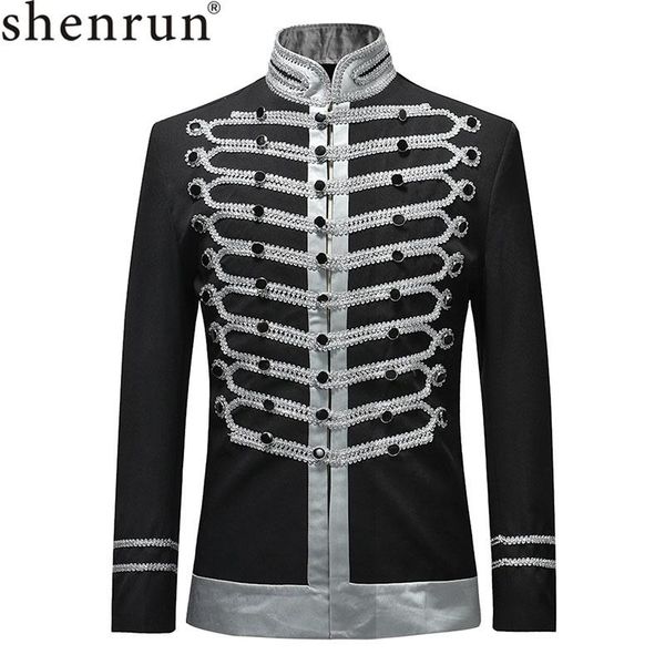 

shenrun 2020 men slim fit jackets fashion suit jacket blazer single breasted drama stage costume party prom plus size, White;black