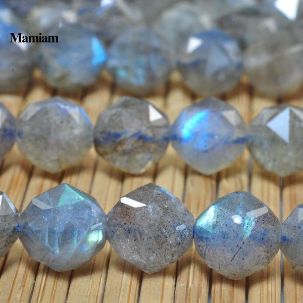 

mamiam natural a+ blue flash labradorite diamond faceted beads 6mm 7.5mm round stone diy bracelet necklace jewelry making design