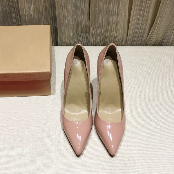 

luxury patent leather lady pumps pointed toe 8.5cm .5cm stiletto heels party dress shoes  colors size 35-42, Black