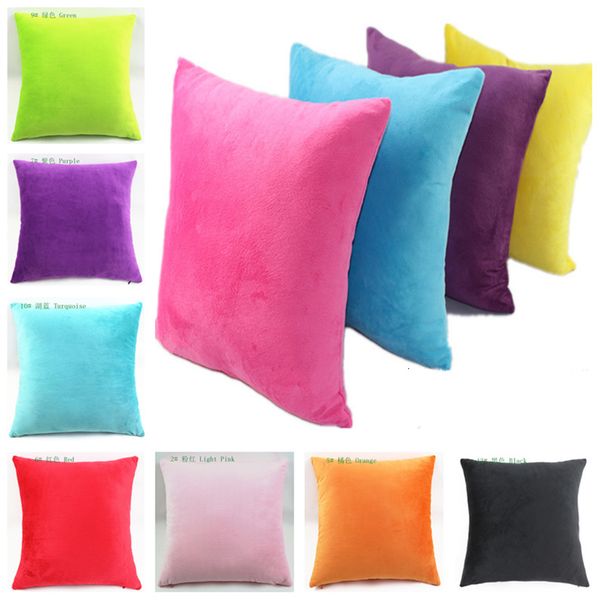 

super short soft velvet plush color pillow for sofa chair bed cushion cover home decor cojine almofada 30/35/40/45