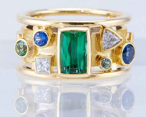 

jewelry cz colorful fashion gold 2020 lux design color novel with stone rings wedding band ury women new geometric arrival wmtxy bdesybag, Golden;silver