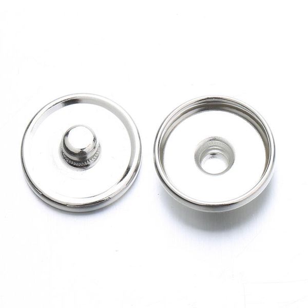 

50pcs/lot snap jewelry accessories findings components 12mm&16mm&18mm metal snap buttons for make glass snap button jlljef, Silver