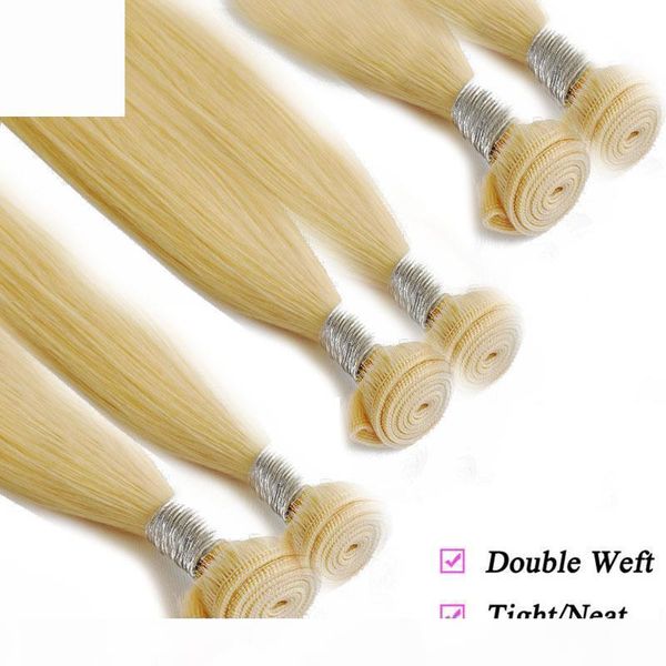 

brazilian human remy hair weaving 613# blonde 3bundles lot straight human hair extensions double wefts weaves10-30inch, Black
