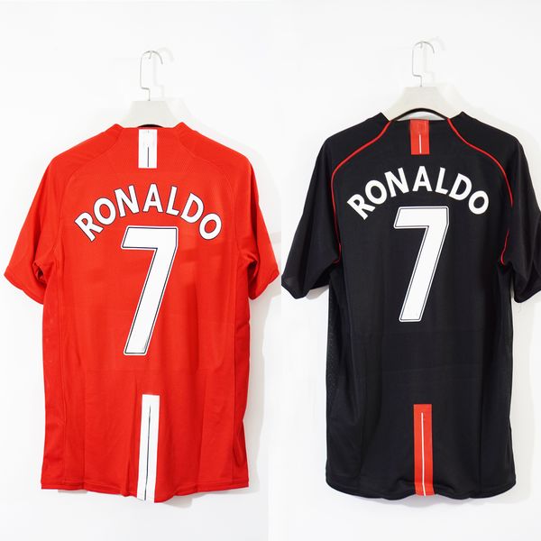 

2008 2009 ronaldo giggs rooney scholes vidic berbatov anderson tevez nani ferdinand vintage soccer shirts, Black;yellow