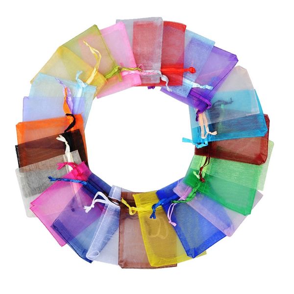 

15x20cm white color jewelry package drawstring jewelry bags large drawstring pouches organza bags 100pcs/lot 6x8 inch, Pink;blue