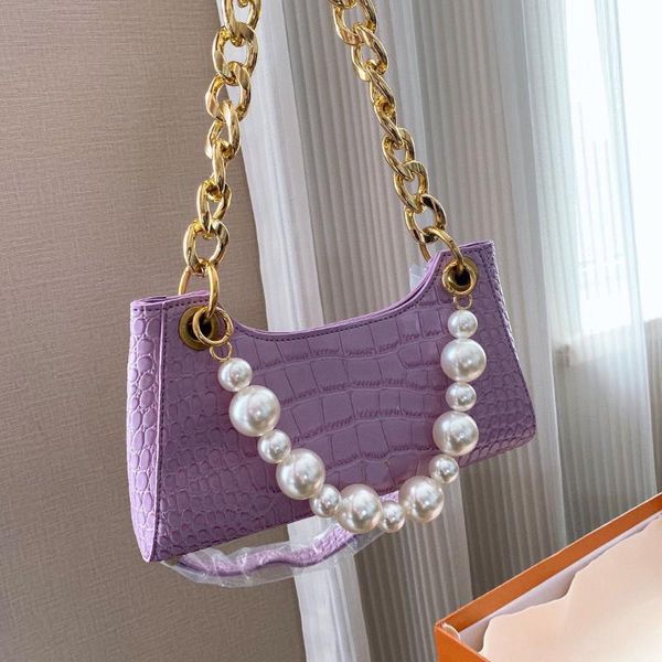 

2020 new women's small bag fashion genuine leather fashion women's bag pearl chain