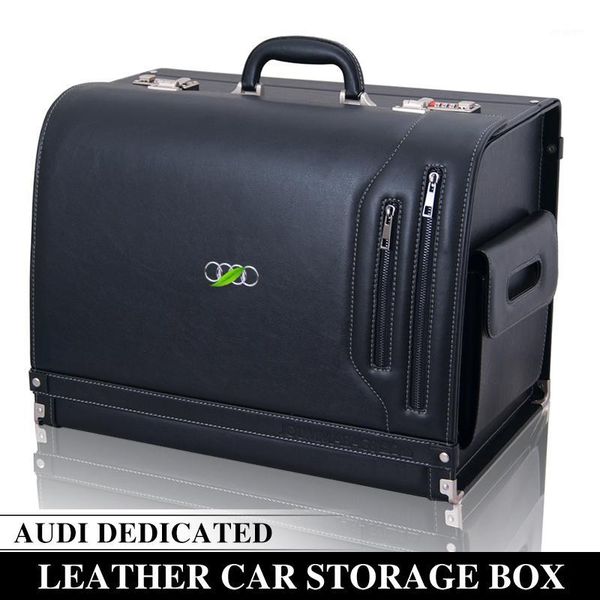 

car organizer dedicated to storage box a3a4lq3q5a6la5q7a7a8 leather high-end trunk1