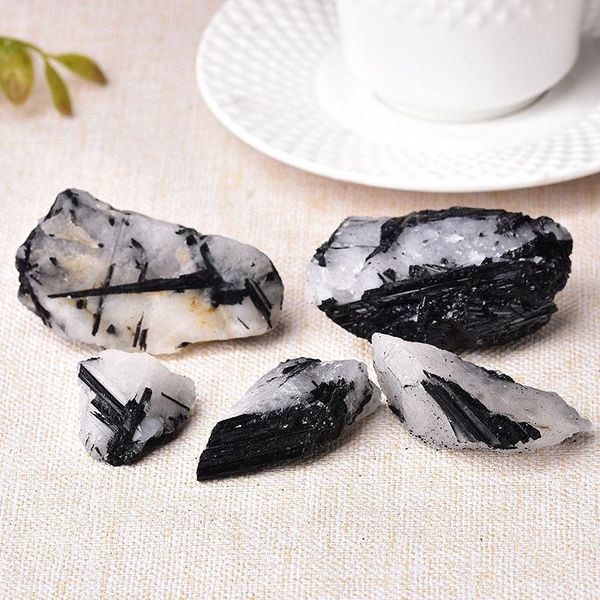 

1pc natural black tourmaline crystal raw crystals rock mineral specimen reiki healing stone ore mineral home decoration gift h wmtghq