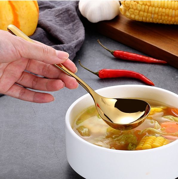 

spoons stainless steel deepen sauce colorful handle spoon drink soup drinking tools pub gifts spoons kitchen tools vtky2195