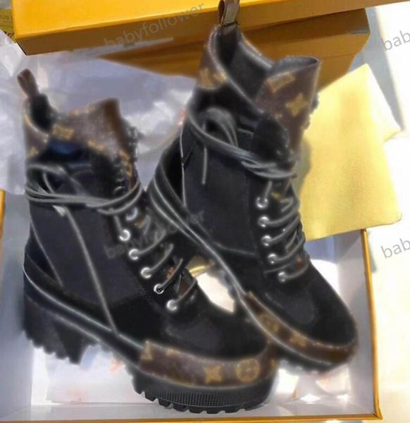 

high heeled martin boots winter coarse heel woman shoes design desert boots 100% real leather fashion luxe boots large up, Black