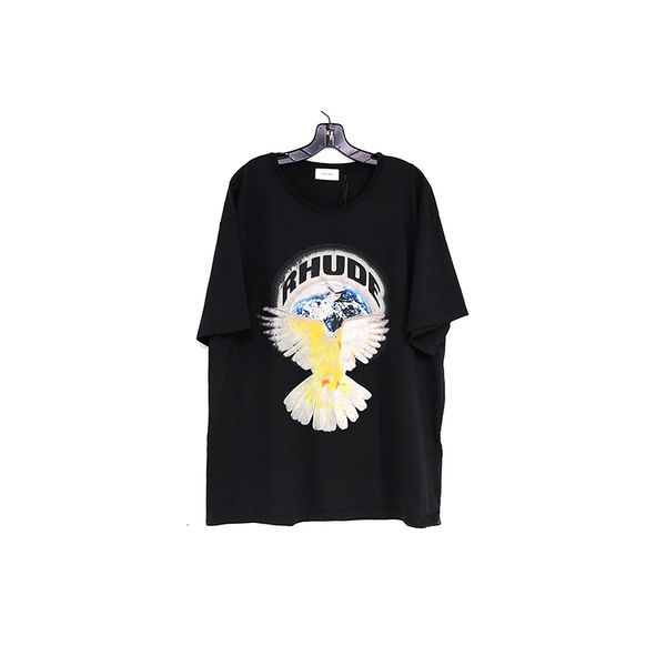 

rhode 20ss новый мир голубь с короткими рукавами высокая улица футболка, Black