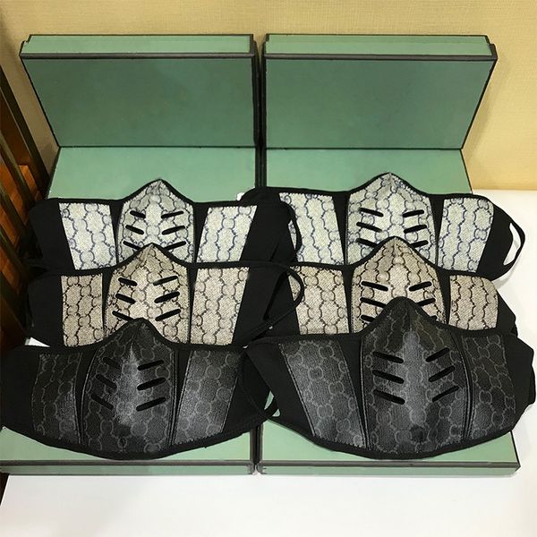 

designer party masks 2021 men women fashion washable leather mask winter outdoor cycling lux cloth cotton face mask with box dust bag