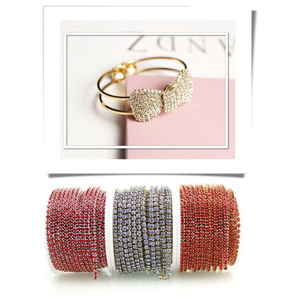 

ss6-ss12 10 место / roll gold base crystal chinestone цепочка для ювелирных изделий diy одежда bagshoes свадебное платье украшения украшения