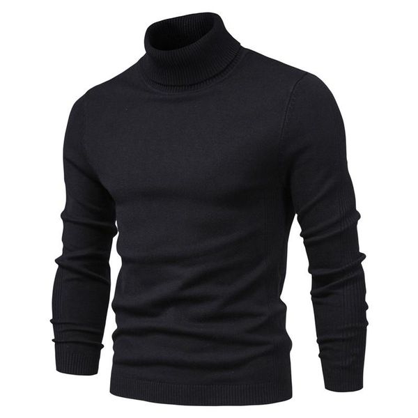 

men's sweaters 10 color winter turtleneck warm black slim knitted pullovers men solid casual male autumn knitwear, White;black