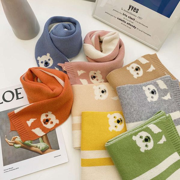 

and autumn cartoon winter 2020 bear new knitted baby han fan children's scarf wj8662 iyahiyah5kc4, Red;brown