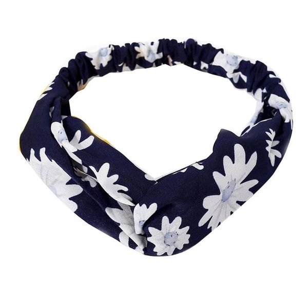 

fashion daisy printed hair band cross knotted headband for women vintage summer knot turban elastic hairband hair accessories q sqcuis
