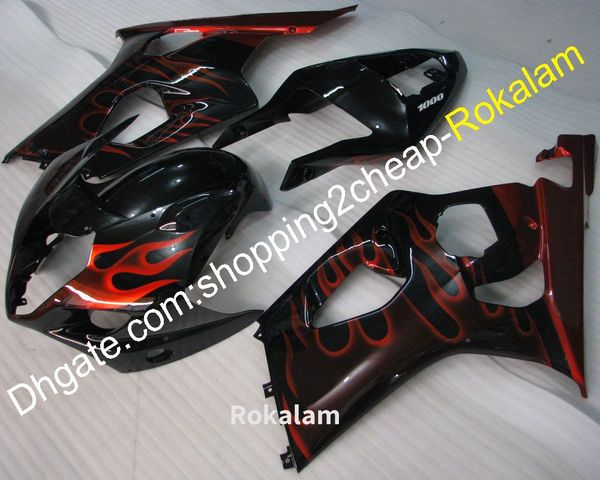

for suzuki motorbike fairing gsxr1000 gsx r1000 k3 2003 2004 gsxr 1000 r1000 red flames motorcycle fairings (injection molding)
