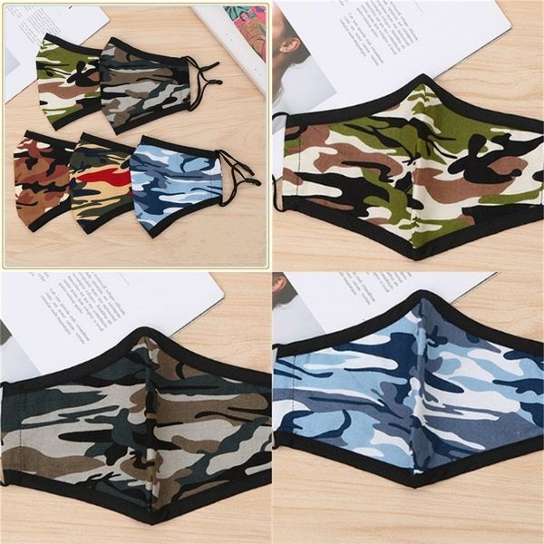 

factory camouflage pure cotton face mask washable three dimensional mascarilla adjustable reusable respirator summer col