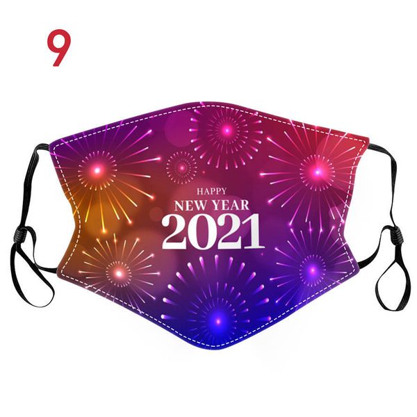 

factory happy new year 2021 printed cotton designer face mask winter warm and dustproof mouth masks washable cloth pesmg