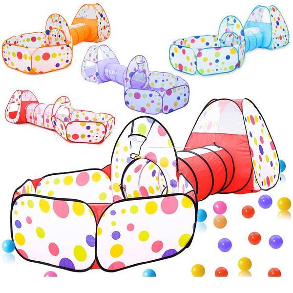 

3 in 1 portable playpen for children playground foldable baby playpen children's tent with tunnel ocean ball pool baby park tsetymhd