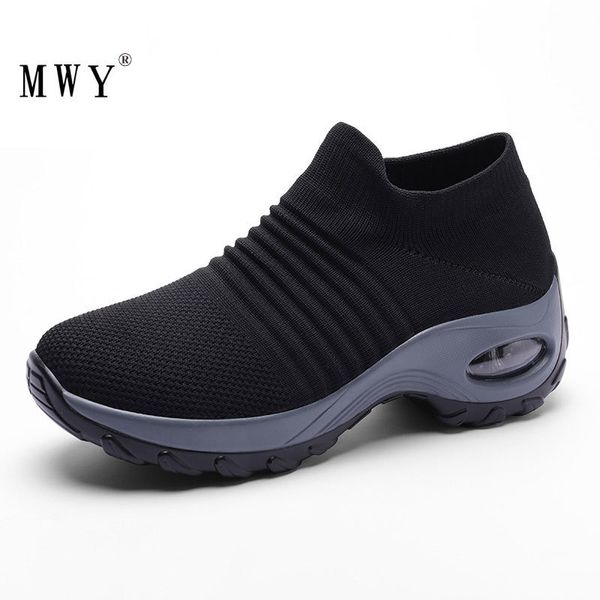 

mwy women's vulcanize shoes incresed sneakers chaussures femme slip on shoes for women breathable outdoor casual walking shoes y200424, Black