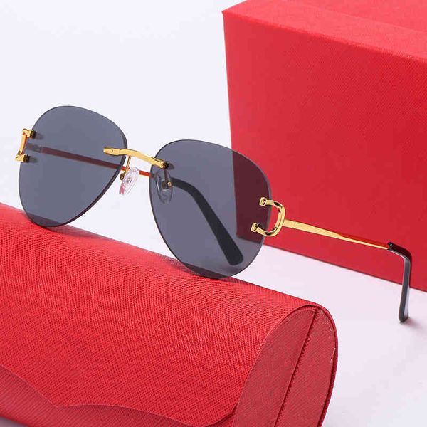

french luxury designer men's rimless sunglasses fashion cut diamond retro driving shade sunglasses, White;black