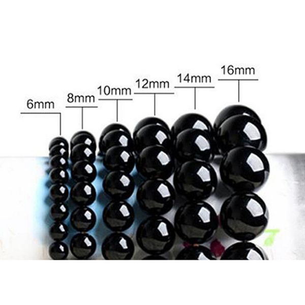 

6-16mm natural stone imitation obsidian charm bracelets black glass bead elastic hand chain women men beaded handmade bracelet jewelry gift