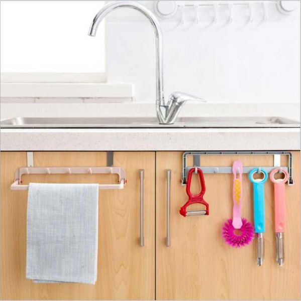 

hooks & rails after folding cabinet door, 5 hook up kitchen tools to arrange dishcloth hanging rack1