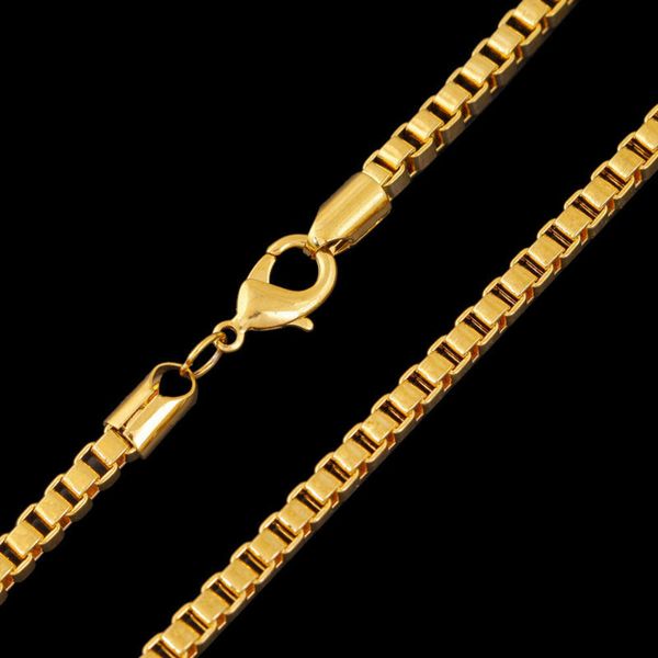 

sweater women's square gold necklace box 18k chain long, Silver