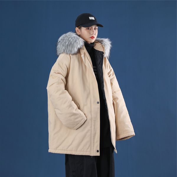 

women winter hooded hip hop coat cotton-padded jacket warm parka womens parkas outwear ladies windbreak, Black