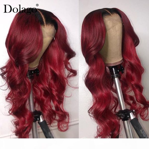

360 lace frontal wig 1b 99j body wave lace front human hair wigs with baby hair black ombre burgundy colorful purple red dolago
