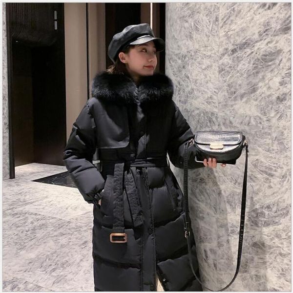 

winter jacket women long parka fur collar casual woman winter coat 2020 fashion female jacket cotton padded warm coat r8111, Black