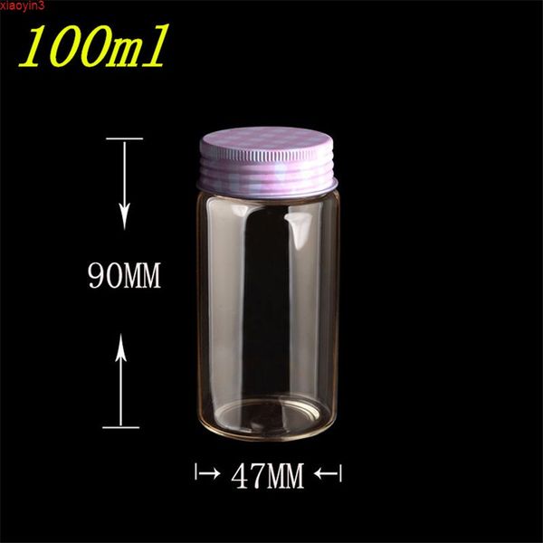 47*90*34 mm da 100 ml barattoli di vetro silicone tappo di alluminio bottiglie vuote contenitori di cibi trasparenti in scatola trasparente 12pcshigh Qualrity