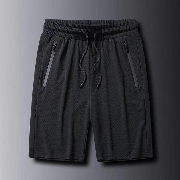 

ice silk five-point shorts men's summer thin loose large size straight casual pants mesh breathable quick-drying sports pants, White;black