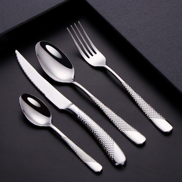 

kitchen tableware cutlery set silver cutlery set stainless steel luxury dinnerware fork spoon knife western dinner set gold h jllhis