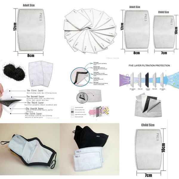 

disposable pm2.5 mask filter 5-layer activated carbon black anti dust mask filter 4w5n 1l8ic