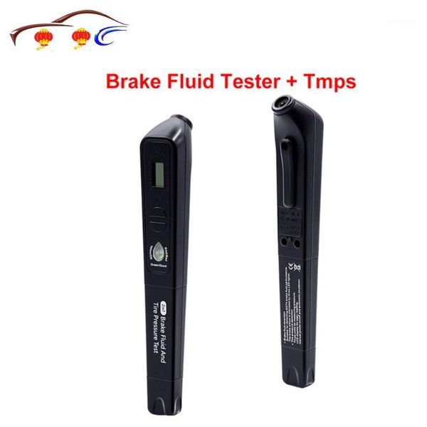 

2020 brake fluid & tire pressure 2in1 fluid tester car diagnostic tools 5 leds brake testing tester tools1