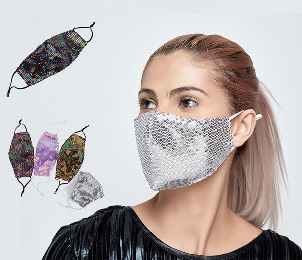 

sell fashion bling mask washable pm2.5 outlet shield multicolor sequins shiny face cover mount masks anti-d